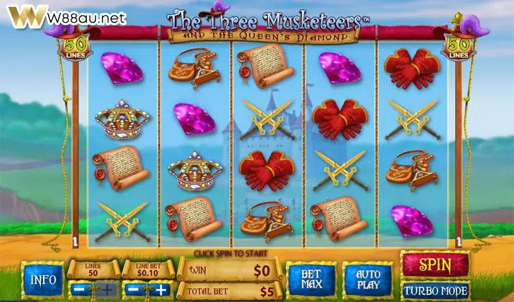How to play The Three Musketeers and the Queen's Diamond Slot