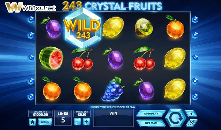 How to play 243 Crystal Fruits Slot
