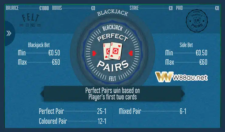 How to play Blackjack Perfect Pairs