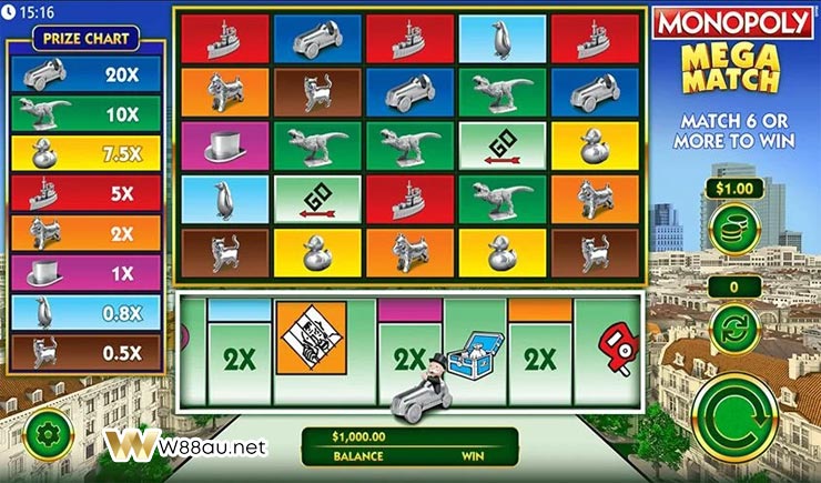 How to play Monopoly Mega Match Slot