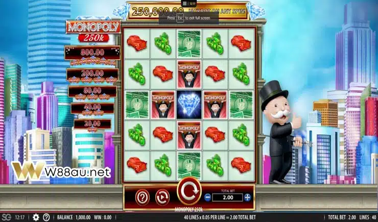 How to play Monopoly 250k Slot