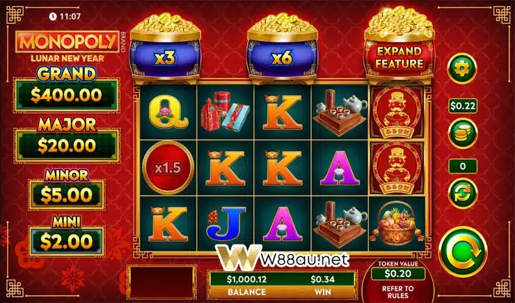 How to play Monopoly Lunar New Year Slot
